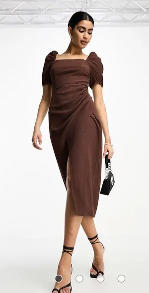 ASOS Midi Chocolate Dress thumbnail 1