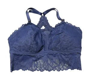 Aerie Navy Lace Cross Back Cut-out Bralette size XL NWOT thumbnail 1