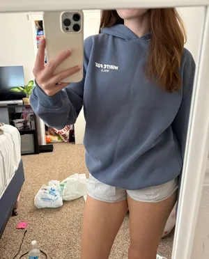 Light Blue White Fox Hoodie thumbnail 1