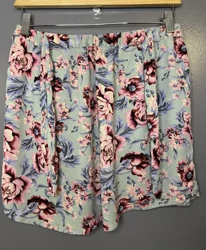 American Eagle Outfitters Skirt Womens Medium Blue Floral Wrap Elastic Waist thumbnail 1