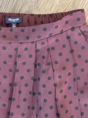 Madewell Pleated Mini Skirt Burgundy thumbnail 2