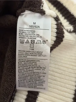Old Navy Brown Cream V-Neck Varsity Stripe Sweater M NWT thumbnail 3