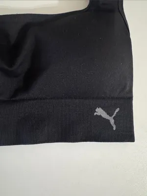 PUMA Black Seamless Low-Impact Sports Bra thumbnail 2