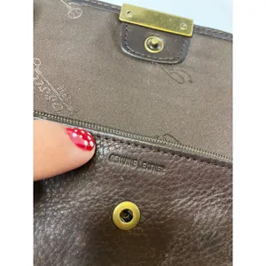 Vintage Fossil Trifold Wallet Womens OS Brown Good Leather Snap Logo Clutch thumbnail 3