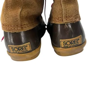 7 Sorel Out N About duck boots waterproof red laces rubber weather shearling thumbnail 3