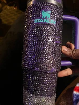 Stanley cup with purple and silver Gems thumbnail 1