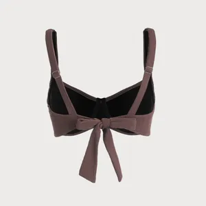 Berlook Solid Backless Underwire Bikini TOP ONLY 14 Brown Size M thumbnail 6