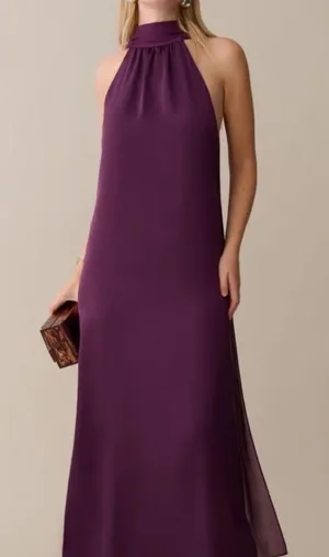 RARE NWT Few Moda Alessia Maxi Dress size XL Grape Purple o.p.t thumbnail 1