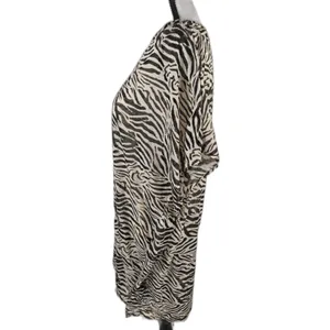 Women’s H&M Zebra Print Tunic Top Beige Black Size Medium thumbnail 3
