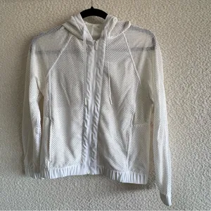 Lululemon Women’s Mesh On Mesh White Lightweight‎ Jacket Size Small/4 thumbnail 2