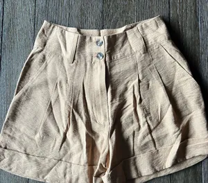 Primark Tan High Waist Shorts with Flared Leg thumbnail 1