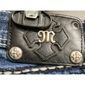 Miss Me Jeans Signature‎ Boot Cut Embellished Dark Wash Denim Jeans Size 28 thumbnail 9