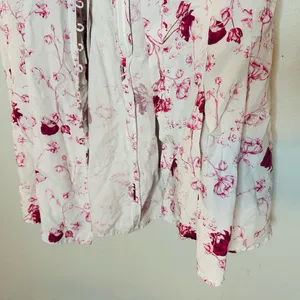 CHELSEA AND WALKER Women's White Pink Floral Button Front Mini Dress Size 4 thumbnail 7