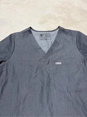 FIGS V-Neck Scrub Top Gray small thumbnail 2