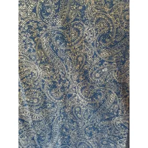 Ralph Lauren Jeans Co L 3/4 Sleeve Black with Gold Paisley Top thumbnail 6