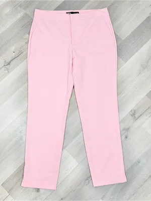 Zara Mid Rise Crop Ankle Trouser Dress Pants Pink Size 6 Office Career Chino thumbnail 3