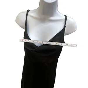 Black Cocktail Dress With Adjustable Straps & Cowl Neck Anthropologie Womens Siz thumbnail 6