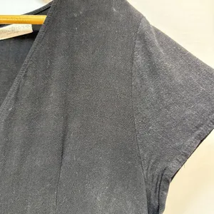 Natural Life Avery Wide Leg Jumpsuit Size‎ L/XL Black Linen Rayon Short Sleeve thumbnail 3