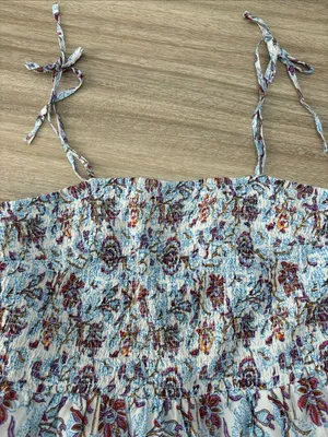 Target x Roller Rabbit Smocked Sleeveless Floral Maxi Dress Women’s Size Medium thumbnail 6