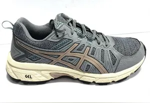 ASICS Women's Gray Mesh Sneaker with Taupe Accents thumbnail 1