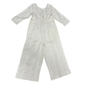 Free People Shiloh Cotton & Linen Jumpsuit‎ Summer Khaki Women's Size Medium thumbnail 2