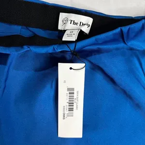 The Drop Maya Silky Midi Skirt Blue XS thumbnail 3
