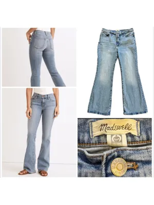 Women's Madewell Skinny Flare Jeans Size 32 Blue Denim Light Wash thumbnail 2