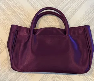 Purple Satin Evening Bag with Matching Wristlet Purse thumbnail 1