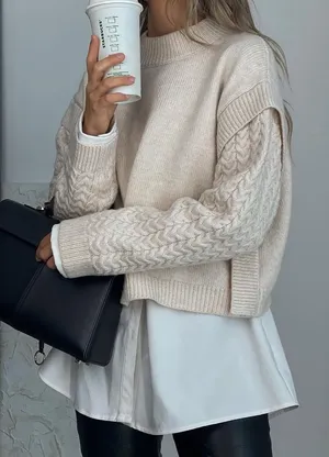 Boutique 4th & Reckless Colton Sleeve Detail Knitted Jumper thumbnail 1