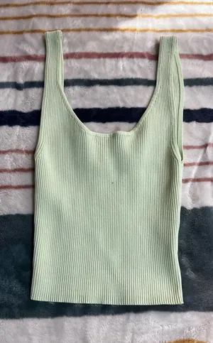 ZARA Light Green Tank Top Lime thumbnail 1