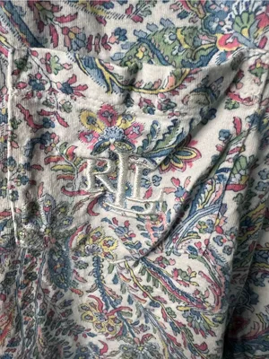 Lauren Ralph Lauren Paisley Monogram Knit Jersey Cropped Preppy Comfy Pajama Set thumbnail 4
