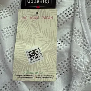 Miken Swim White Crochet Tie-Neck Beach Cover-Up thumbnail 10