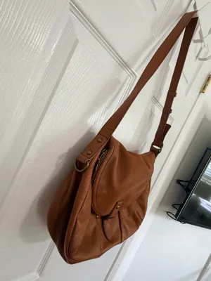 Lucky Brand Brown Leather Shoulder Bag Crossbody Boho Western Slouchy Vintage Style thumbnail 5