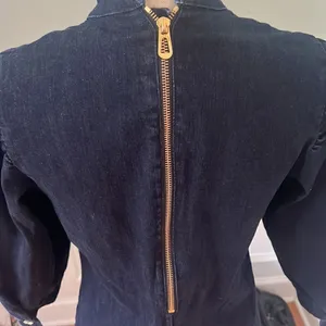 Scotch and Soda Dark Denim Balloon Sleeve Mockneck Mini Dress M thumbnail 3