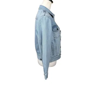 Reformation Jeans Jacket Women XS Blue Tahoe Light Wash Denim Button Front thumbnail 3