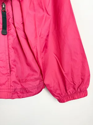 LL Bean Women’s Pink Lightweight Stowaway Hidden Hood Windbreaker Jacket L/XL thumbnail 3