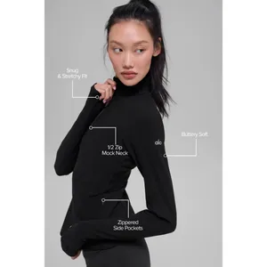 Alo Yoga Alosoft 1/2 Zip Rapid Pullover Black XS thumbnail 2