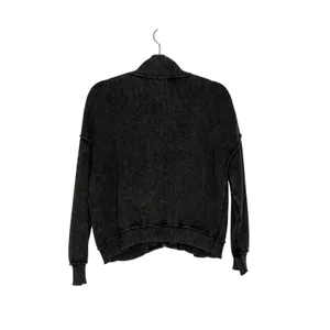 POL Brown Black Cardigan Small Open Front Chunky Knit Acid Wash Boho Grunge thumbnail 2