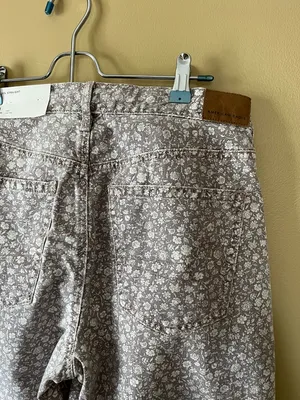 4 Long - American Eagle Outfitters Dusty Brown Floral Straight-Leg Jeans thumbnail 5
