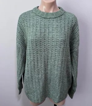 American Eagle Green Cozy Knit Sweater Medium thumbnail 1