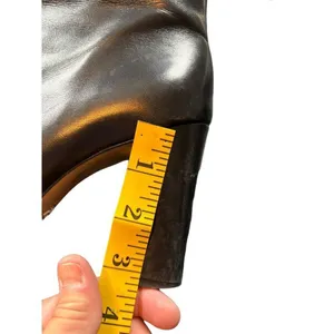 Bota Salto Alto Women's Black Leather Pointed Toe Ankle Boots 3" Heel Size 8.5 thumbnail 7