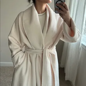 Handmade Ecru shawl coat. M White Size M thumbnail 9