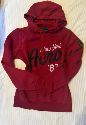 Aeropostale New York Aero 87 Burgundy Hoodie Size S thumbnail 1