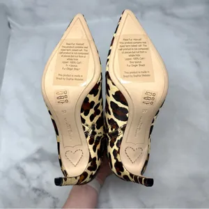 NEW Sophia Webster Rizzo Leopard Calf Hair Pointed Toe Mid Height Ankle Boots 37 thumbnail 10