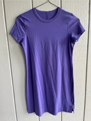 Lululemon Classic Fit Cotton Blend T Shirt Dress in Charged Indigo Purple XS thumbnail 1