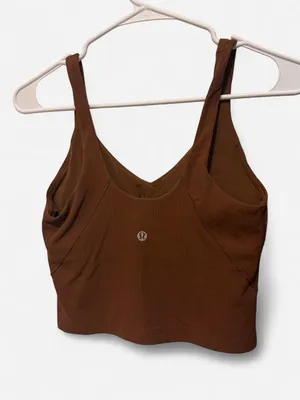Lululemon brown ribbed crop top #activewear #athletic thumbnail 2