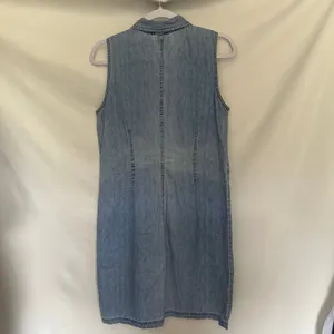 Vintage Y2K NY Jeans Denim Snap Mini Dress Sz 12 Preppy Western Sleeveless 90s thumbnail 7
