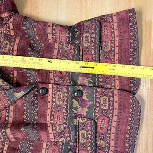 Evelyn Vintage Tapestry Style Blazer Jacket Rust Orange Floral Woven Design S thumbnail 7