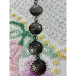 Vintage Silver Tone‎ Concho Belt Western Boho Stamped Metal Link Chain 31 Inch thumbnail 2