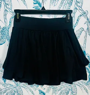 Black Women's Tiered Mini Skort Size undefined thumbnail 1